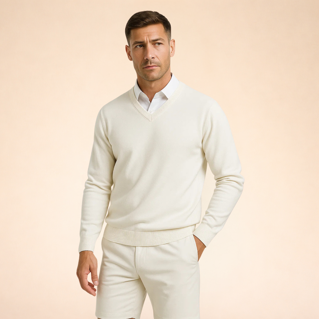 Men's Casual V-Neck Sweater | Slim Fit