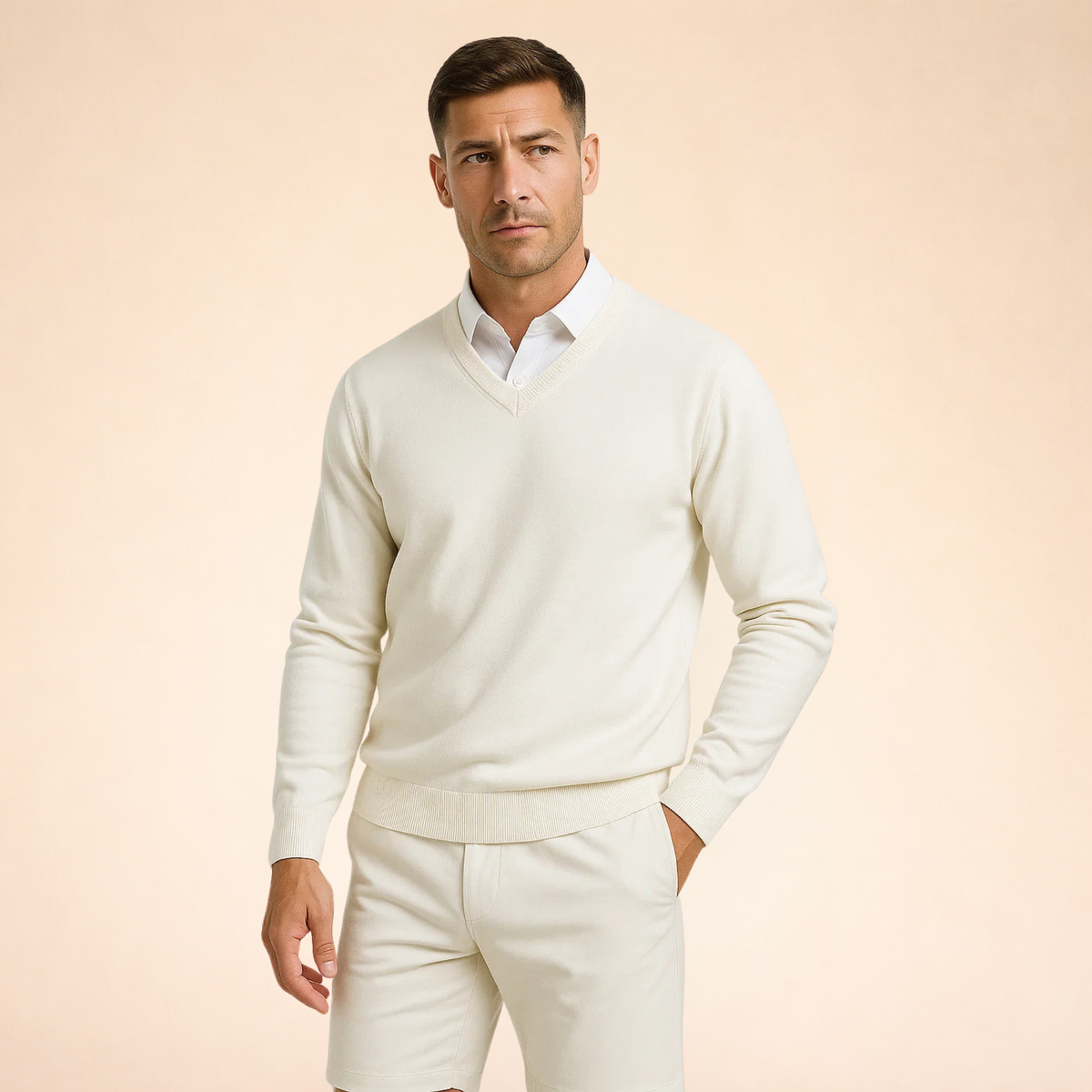 Men's Casual V-Neck Sweater | Slim Fit