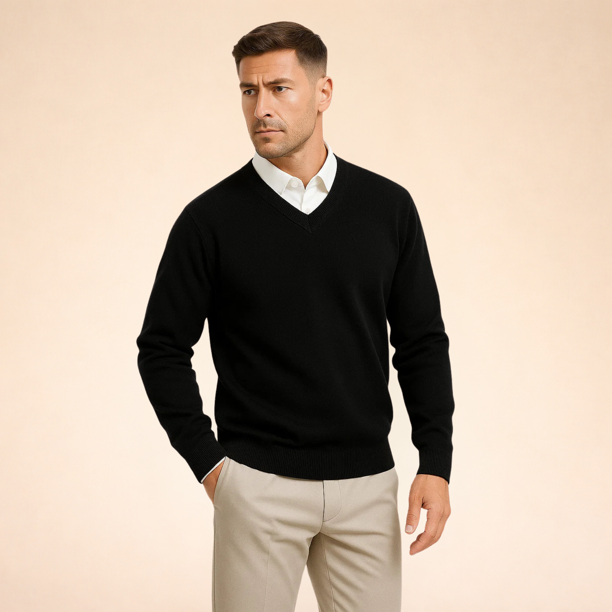 Men's Casual V-Neck Sweater | Slim Fit