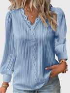 Women's Long-Sleeved Boho Top | V-Neck