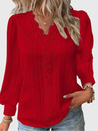 Women's Long-Sleeved Boho Top | V-Neck