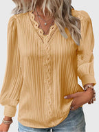 Women's Long-Sleeved Boho Top | V-Neck
