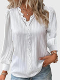 Women's Long-Sleeved Boho Top | V-Neck