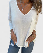 Women's 3/4 Sleeve Relaxed Fit Top | V-Neck