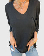 Women's 3/4 Sleeve Relaxed Fit Top | V-Neck