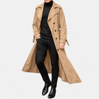 Men's Button Long Pockets Trench Coat | Winter