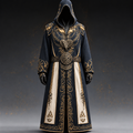 Men's Hooded Medieval Black Costume | Halloween