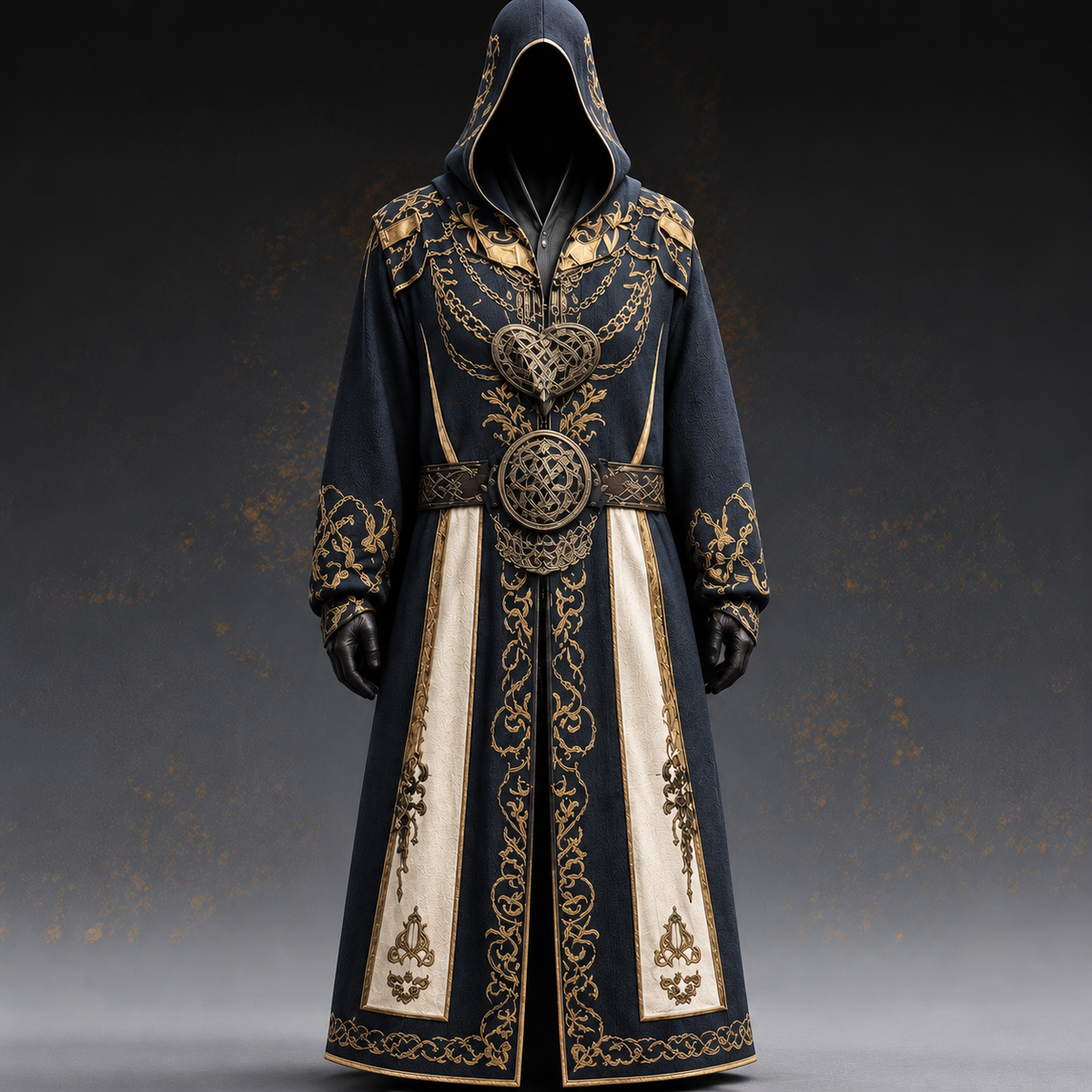 Men's Hooded Medieval Black Costume | Halloween