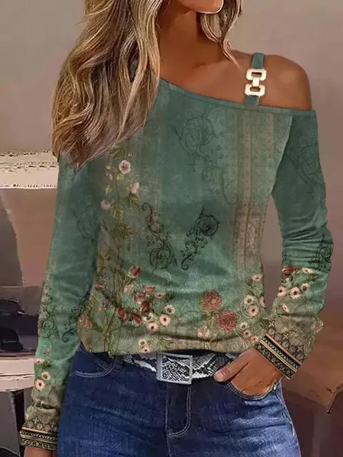 Women's Stylish Asymmetric Sweater | Patterned