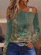 Women's Stylish Asymmetric Sweater | Patterned