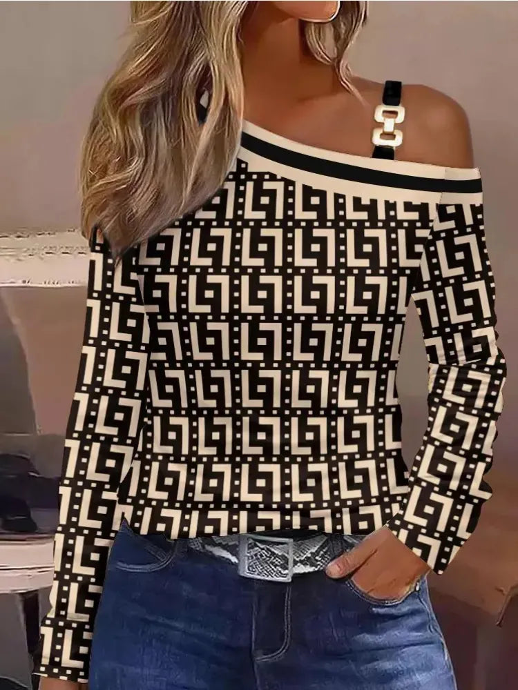 Women's Stylish Asymmetric Sweater | Patterned