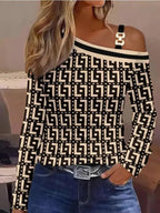 Women's Stylish Asymmetric Sweater | Patterned
