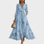 Women's Elegant Wedding Guest Pleated Dress | Maxi