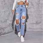 Women's High Waist Ripped Jeans | Casual