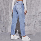 Women's High Waist Ripped Jeans | Casual