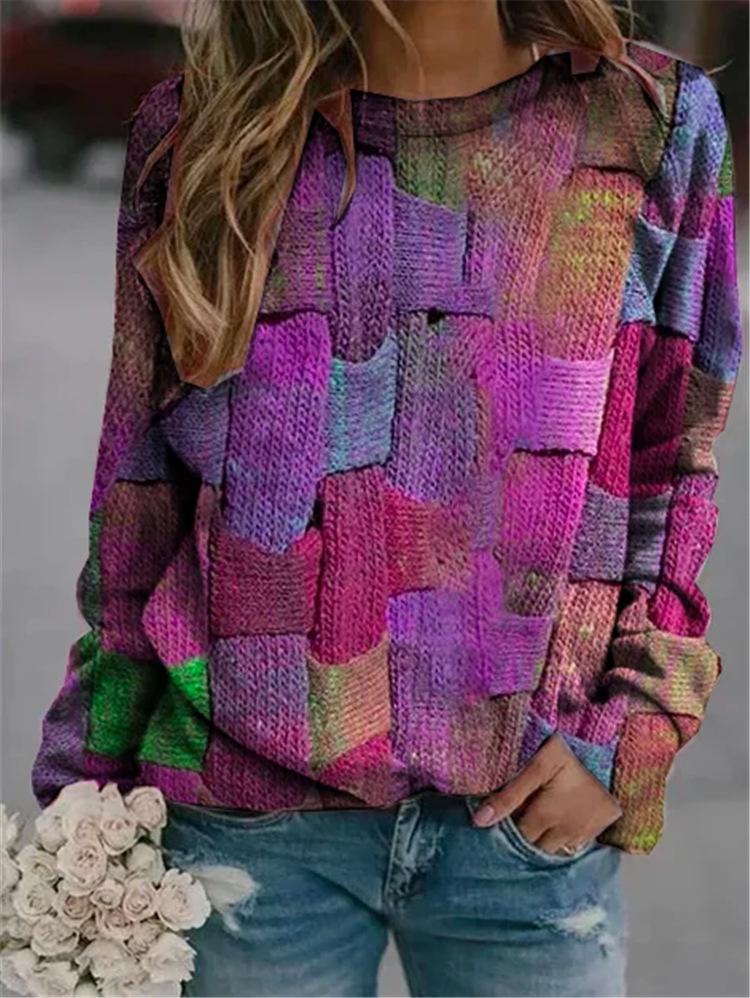 Women's Long Sleeve Winter Knit Sweater | Round Neck