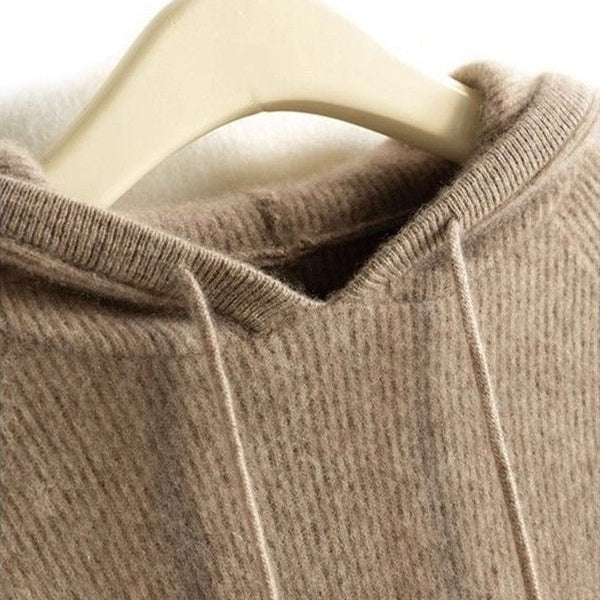 Women's Long Sleeve Knitted Hoodie | Winter