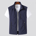 Men's Sleeveless Outdoor Vest | Stand Collar