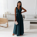 Women's Wedding Guest Elegant Wrap Dress | Maxi