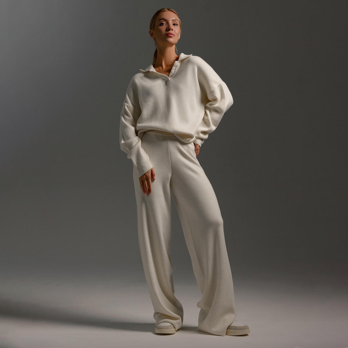 Women's Collar Sweater Co Ord Set | Loungewear