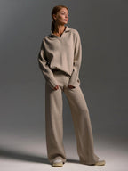 Women's Collar Sweater Co Ord Set | Loungewear
