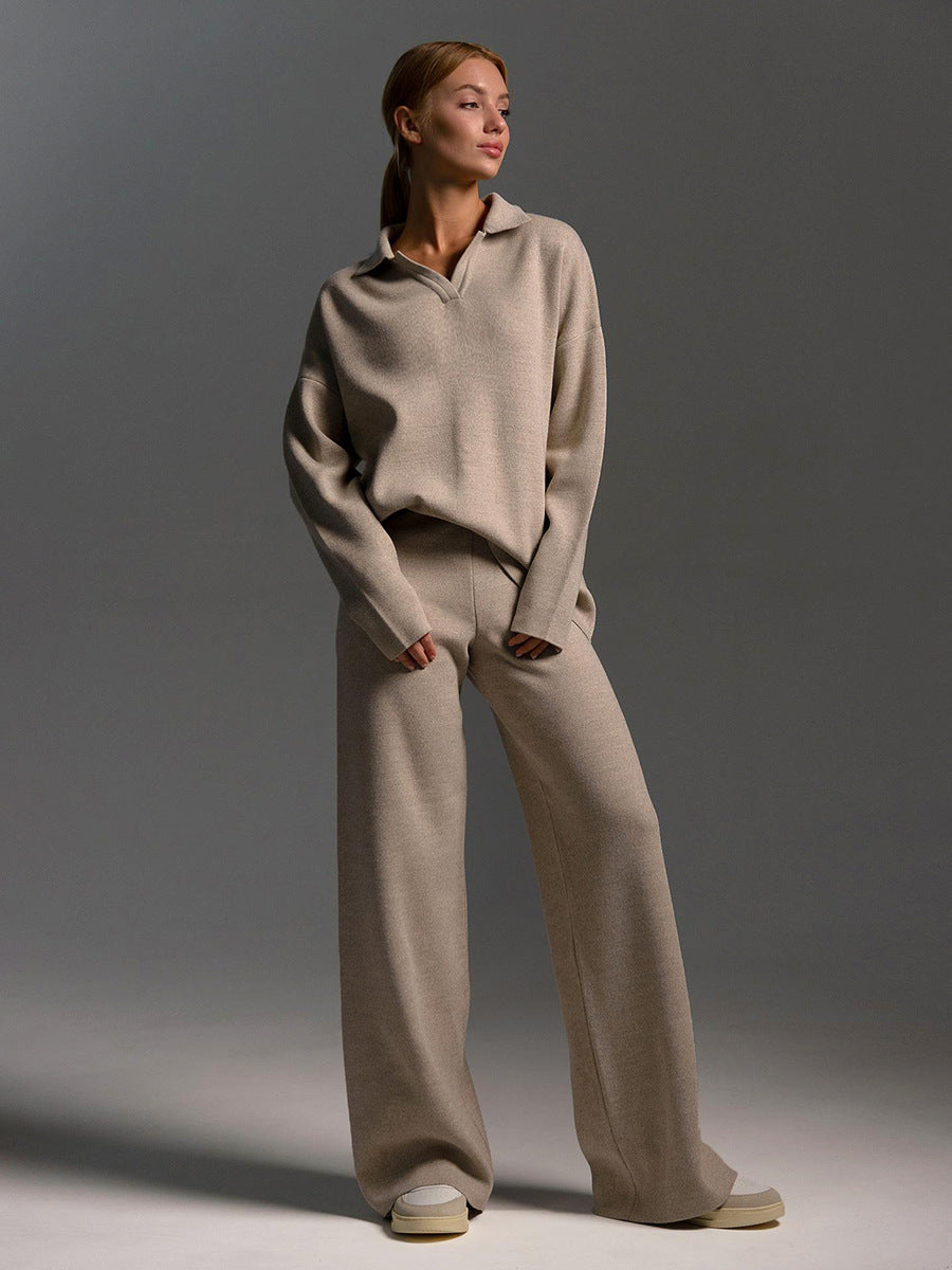 Women's Collar Sweater Co Ord Set | Loungewear