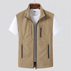 Men's Sleeveless Outdoor Vest | Stand Collar