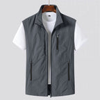Men's Sleeveless Outdoor Vest | Stand Collar