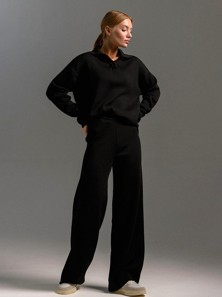 Women's Collar Sweater Co Ord Set | Loungewear