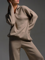 Women's Collar Sweater Co Ord Set | Loungewear