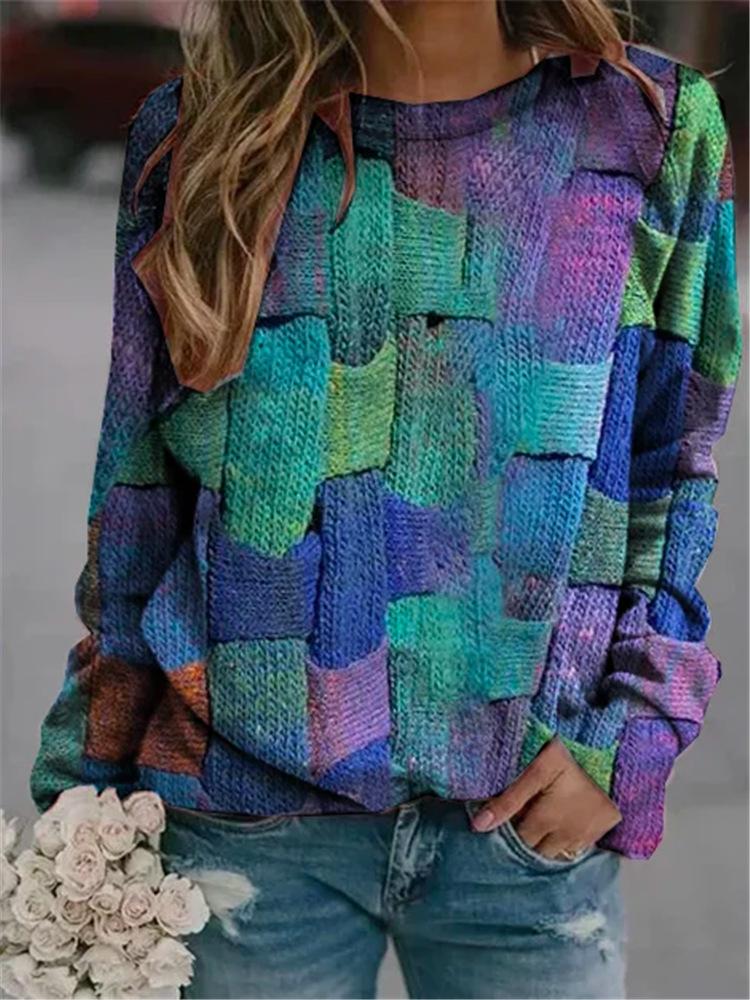 Women's Long Sleeve Winter Knit Sweater | Round Neck