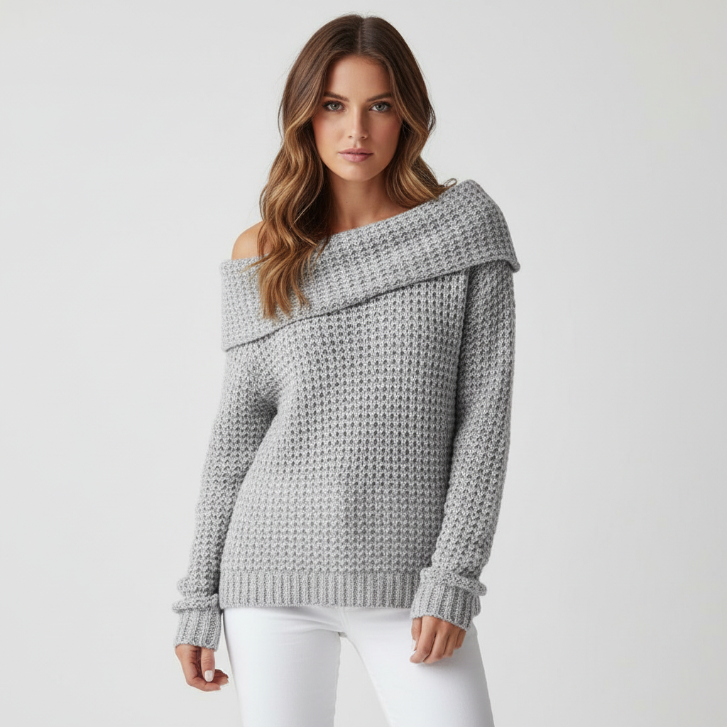 Women’s Knit Off Shoulder Sweater | Long Sleeve
