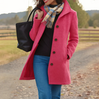 Women's Long Pockets Winter Coat | Button