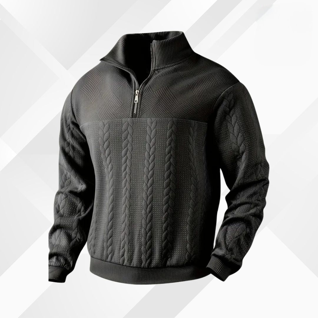 Men’s Cable Knit Half Zip Sweater | Winter