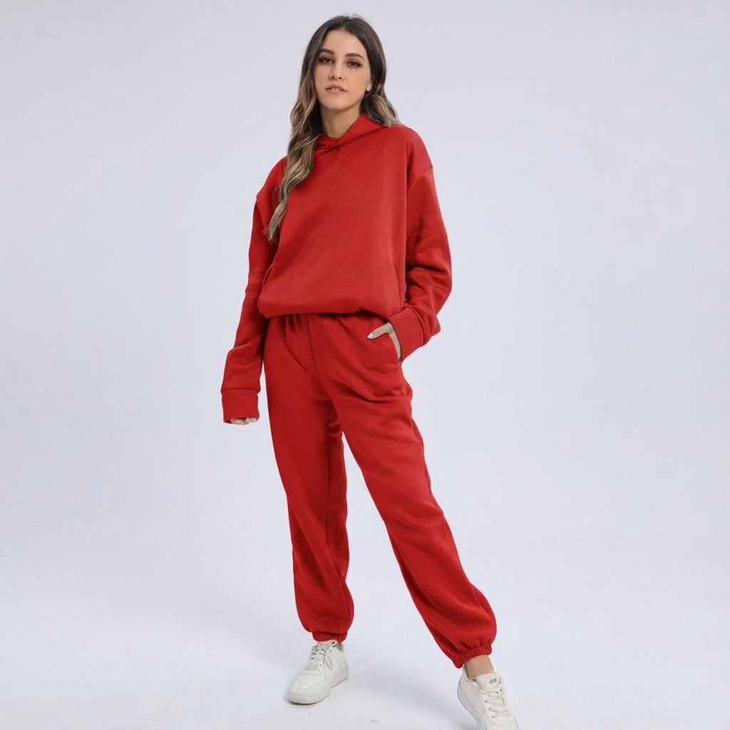 Women's Casual Loose Hooded Tracksuit | Co-Ord