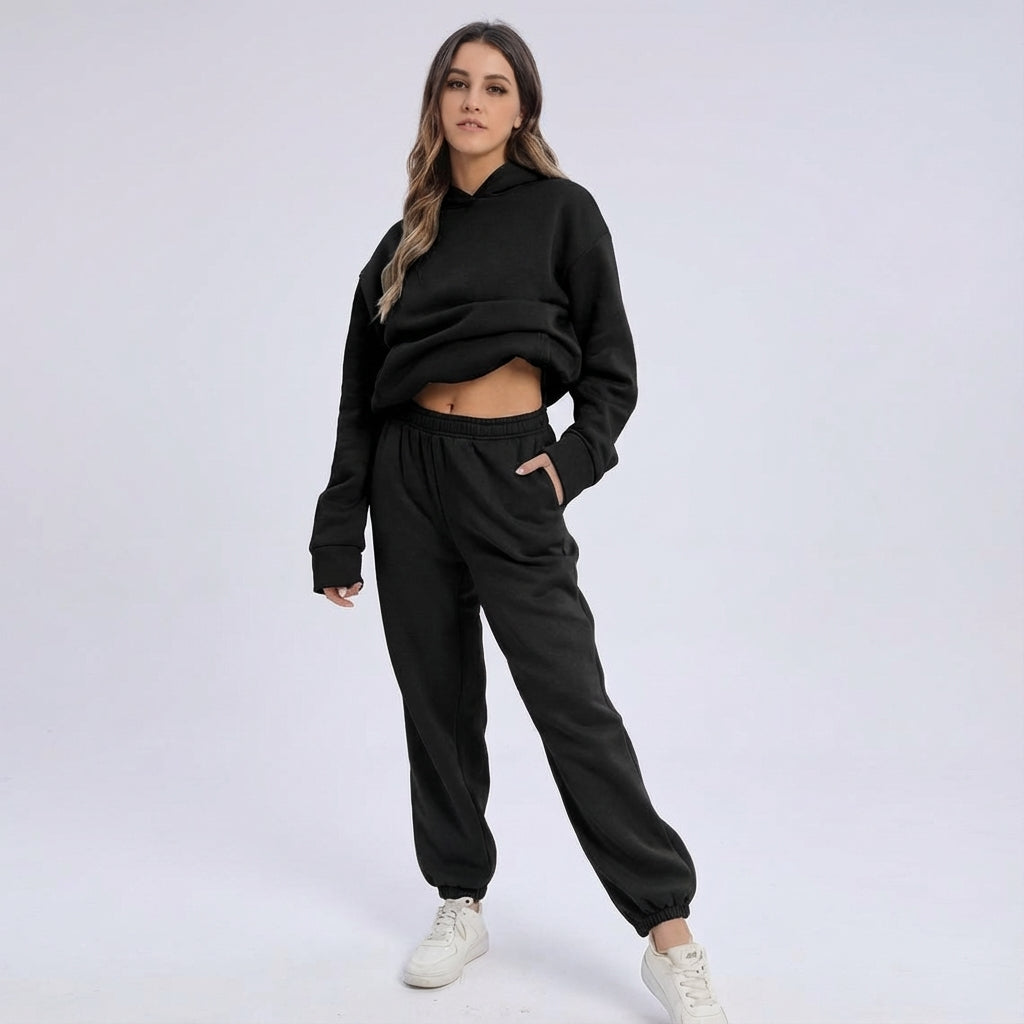 Women's Casual Loose Hooded Tracksuit | Co-Ord