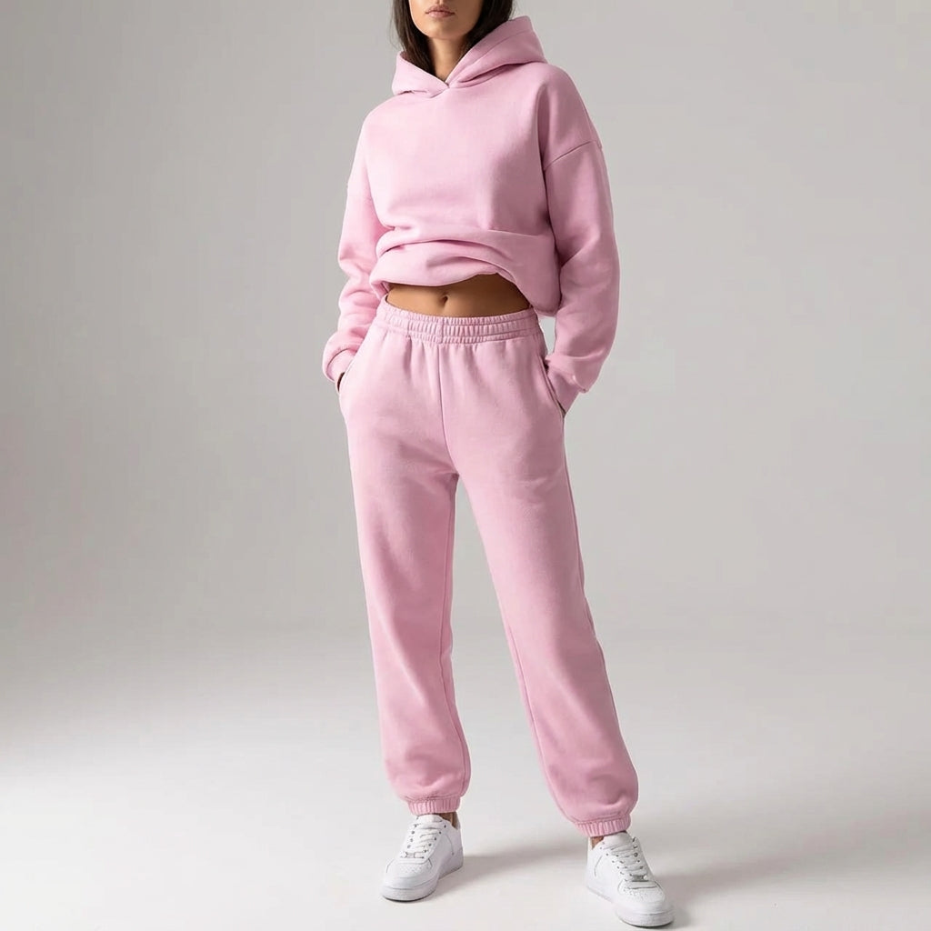 Women's Casual Loose Hooded Tracksuit | Co-Ord