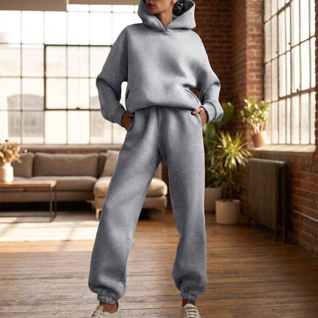 Women's Casual Loose Hooded Tracksuit | Co-Ord