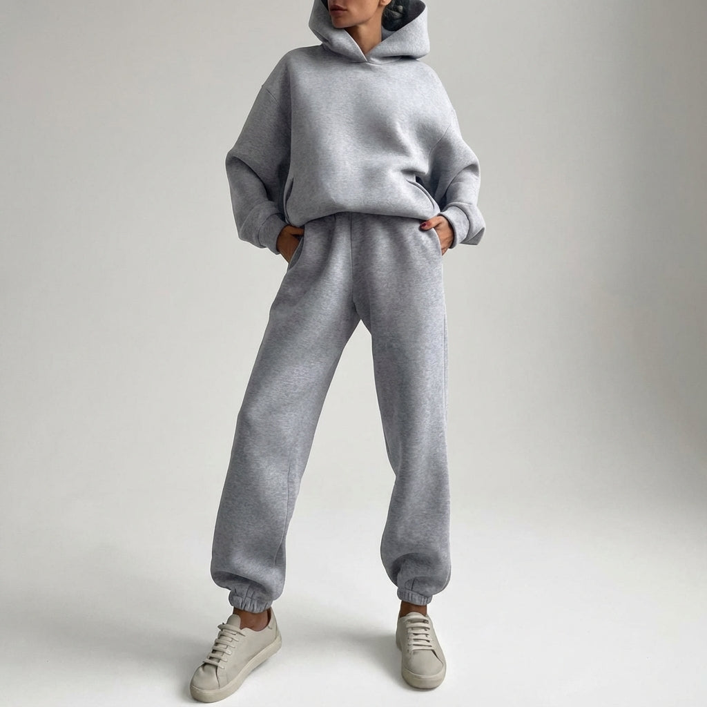 Women's Casual Loose Hooded Tracksuit | Co-Ord