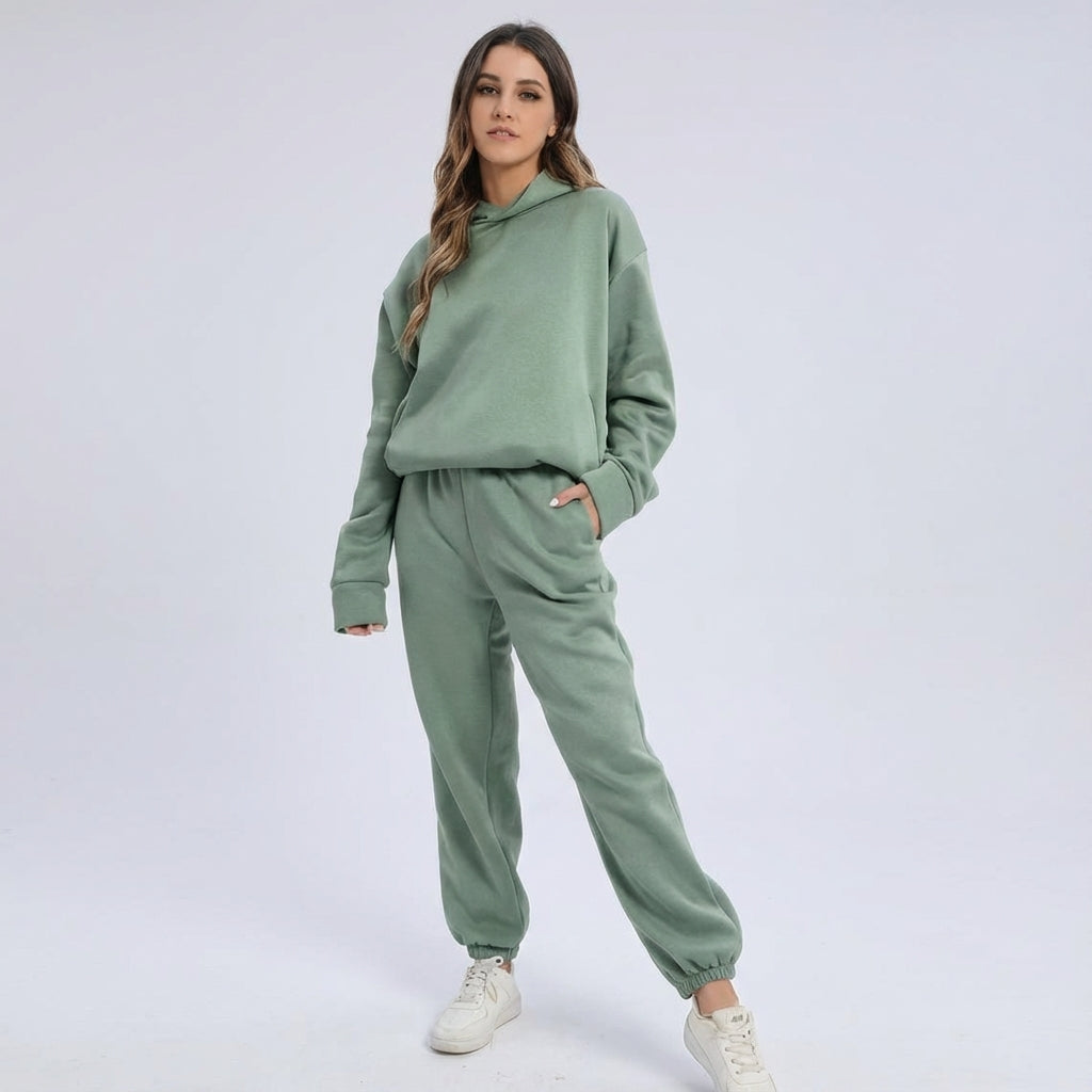 Women's Casual Loose Hooded Tracksuit | Co-Ord
