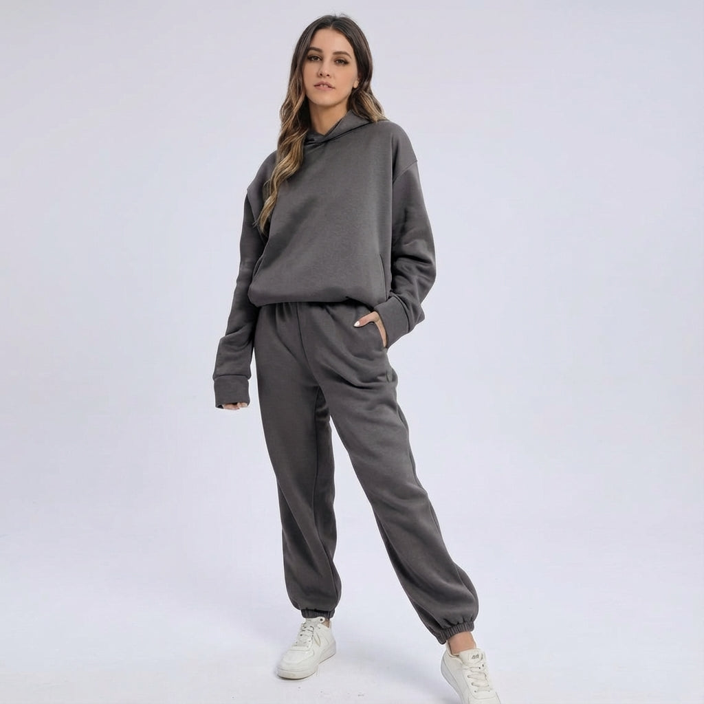 Women's Casual Loose Hooded Tracksuit | Co-Ord