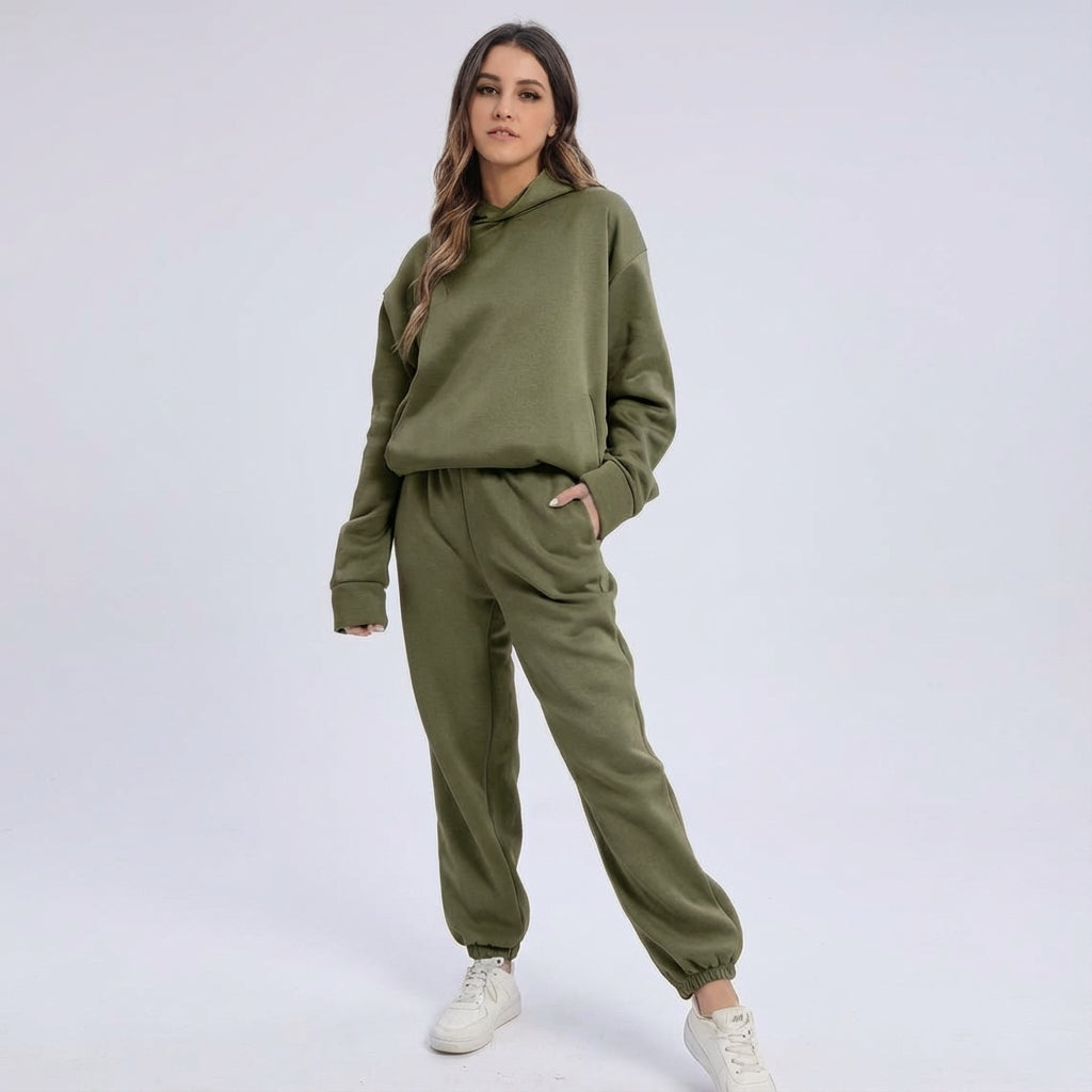 Women's Casual Loose Hooded Tracksuit | Co-Ord