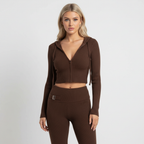 Women’s Zip-Up Cropped Set | Two Piece