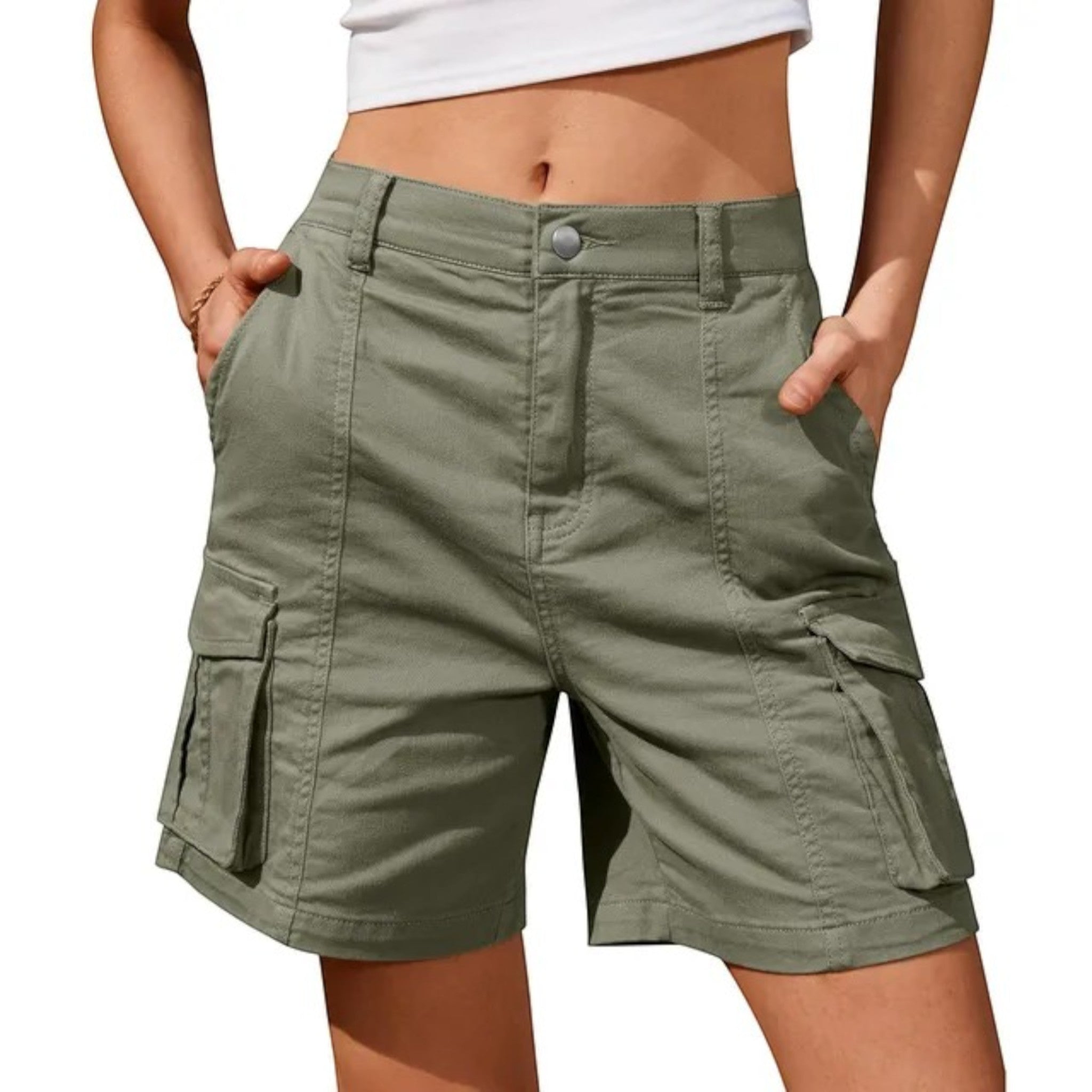 Women's Relaxed Fit Cargo Shorts | Side Pockets