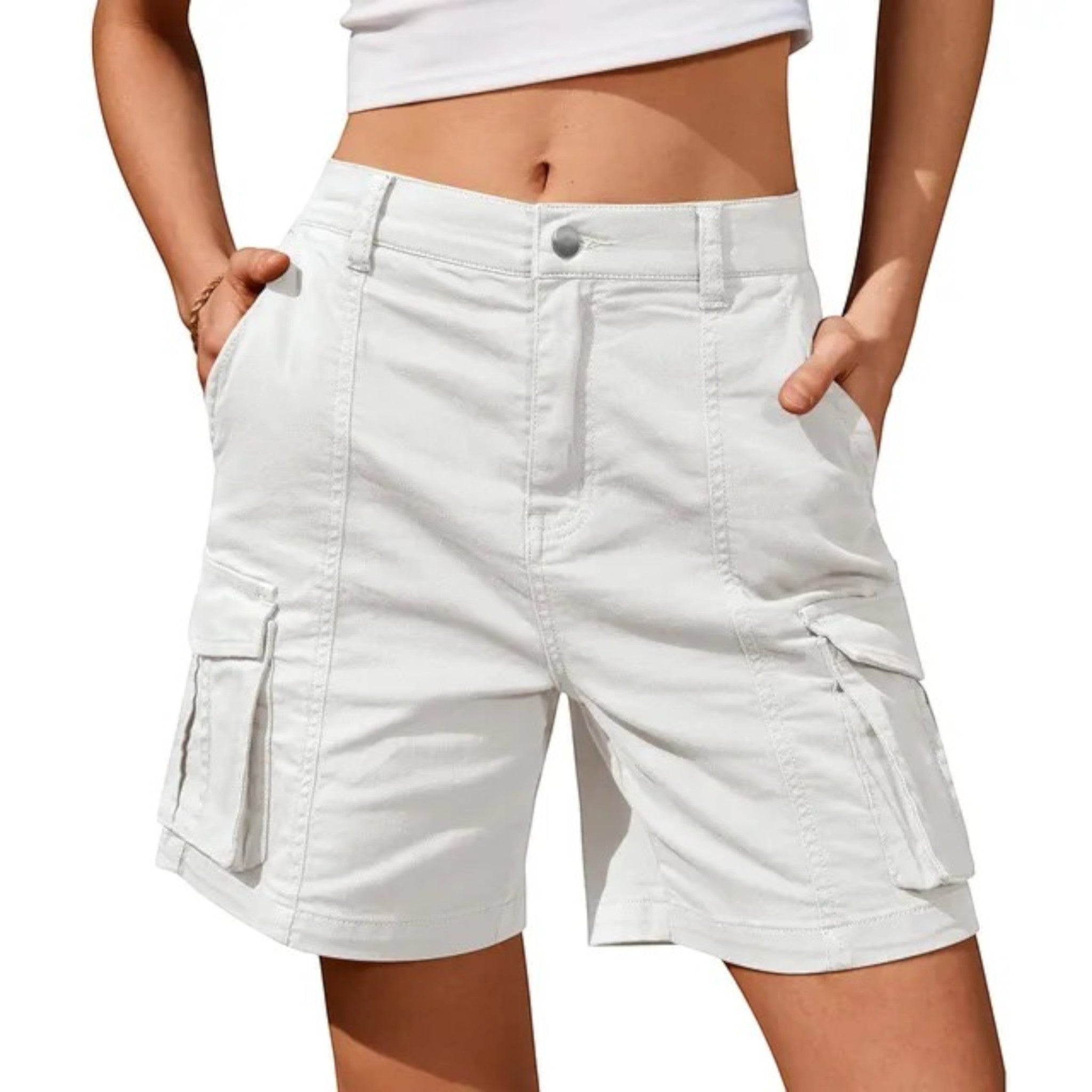 Women's Relaxed Fit Cargo Shorts | Side Pockets