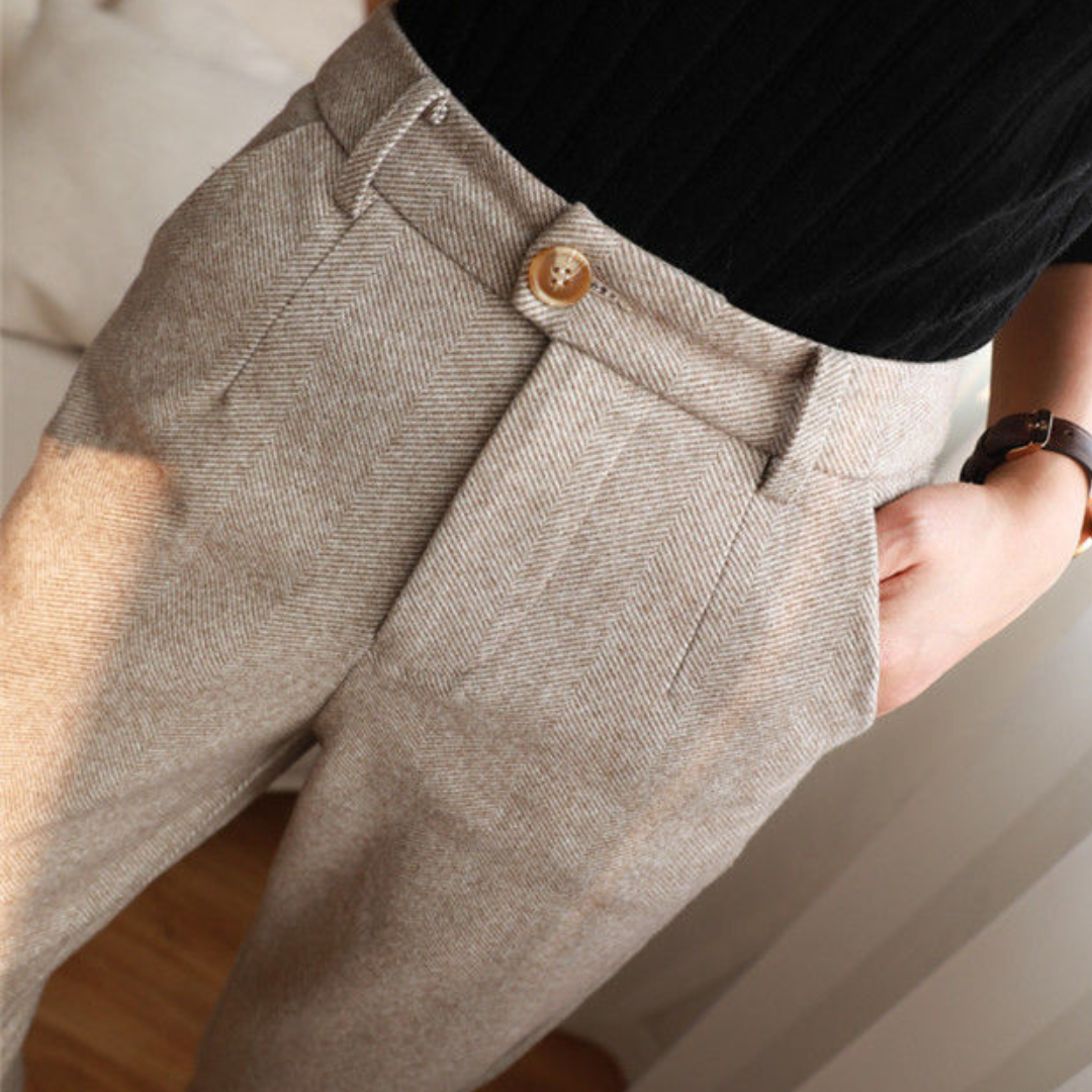 Women's Elegant High Waist Pants | Straight Leg