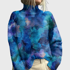 Women's Winter Printed Roll-Neck Sweater | Long Sleeve