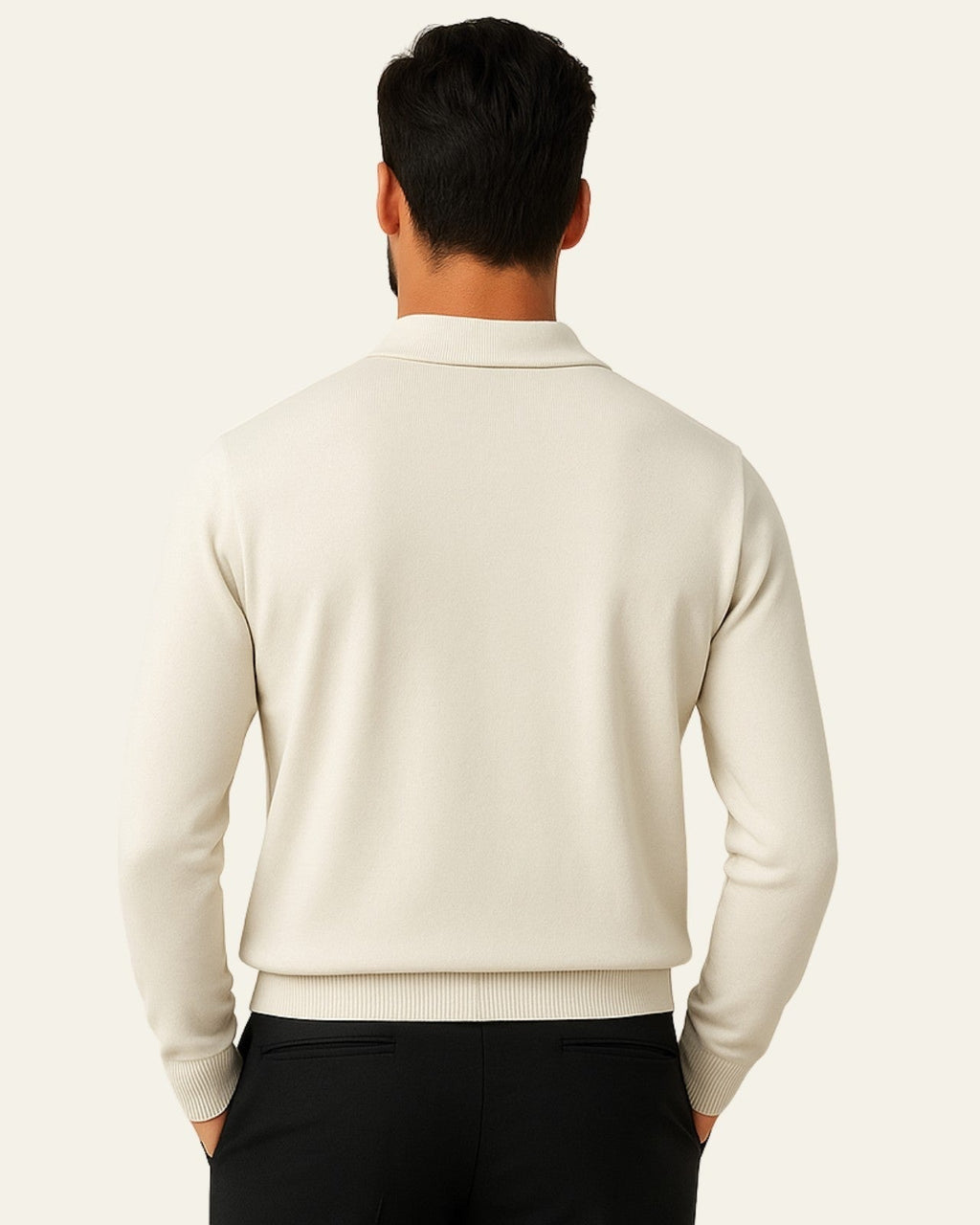 Men's Elegant Long-Sleeved Polo Shirt | Classic Collar