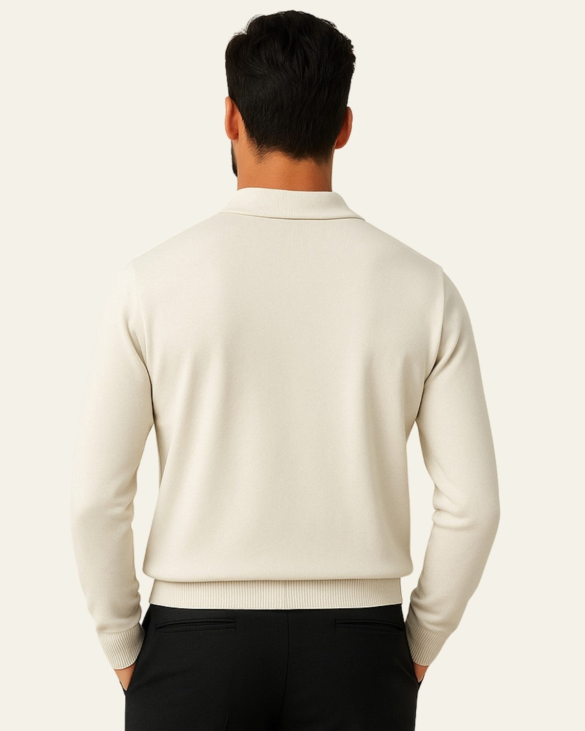 Men's Elegant Long-Sleeved Polo Shirt | Classic Collar