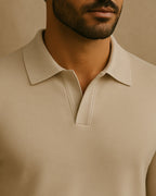 Men's Elegant Long-Sleeved Polo Shirt | Classic Collar